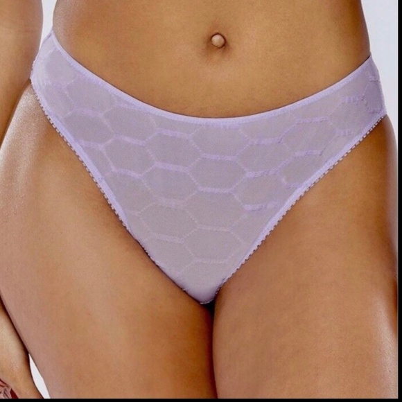 SAVAGE X FENTY Flocked Logo Lavender Brazilian Cheeky Panty - Picture 6 of 6